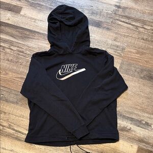 Nike Women’s size S Black Hoodie with White Swoosh